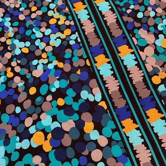 BCBGMaxAzria Women's‎ Size Small Dress Blue Black Polka Dot A-Line Key Hole - Picture 5 of 8